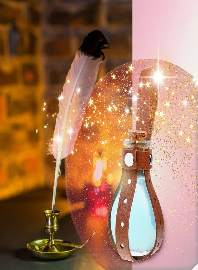 Eco-Fused Small Cosplay Potion Bottle 2x - Clear Spherical Cosplay, Wizard, Witch Costume Accessory - Includes Cork Stopper, Brown Faux Leather Sleeve Holder, Belt Loop - DIY, Crafting, Props - Image 5