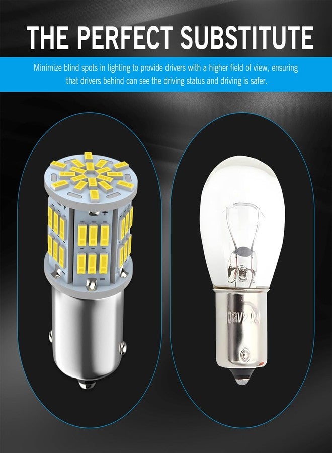 مصباحان LED من نوع waswale 1156 للرجوع للخلف، مصباح إشارة انعطاف فائق السطوع 6800K، بوصلة واحدة، رقم الموديل 1141 1003 7506 BA15S، مناسب لمعظم السيارات (أبيض) - Image 3