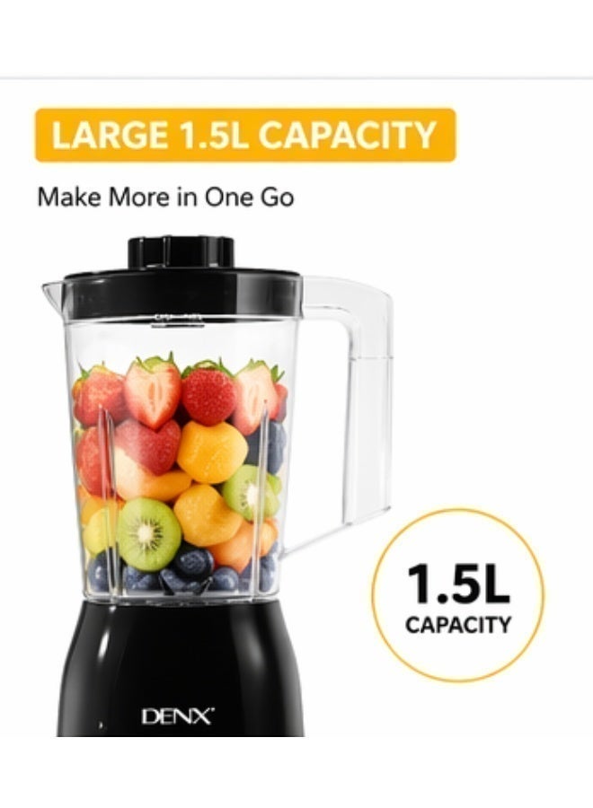 DENX Blender 2 in 1 1500W High Power Juicer Grinder 1.5L Large Capacity Smoothie Maker Kitchen Mixer Multi Function Food Processor DX3216 - Image 4