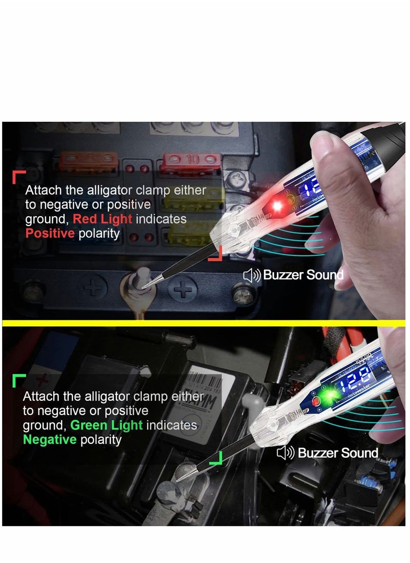 Y&D - Premium LED Bulb Automotive Circuit Tester, 4-60V Test Light with 102 Inch PU Extended Spring Wire, Sharp Hard Steel Probe Vehicle Circuits Low DC Voltage Tester - Image 1