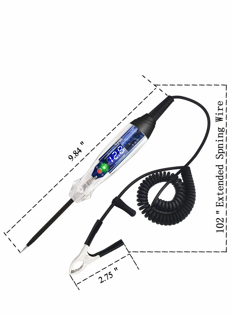 Y&D - Premium LED Bulb Automotive Circuit Tester, 4-60V Test Light with 102 Inch PU Extended Spring Wire, Sharp Hard Steel Probe Vehicle Circuits Low DC Voltage Tester - Image 1
