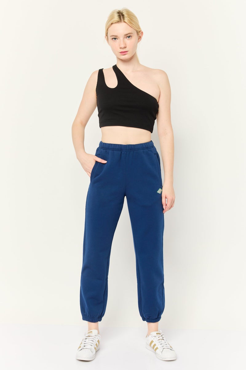 ESPRIT Women Regular Fit Embroidered  Logo Sweatpants, Blue - Image 2