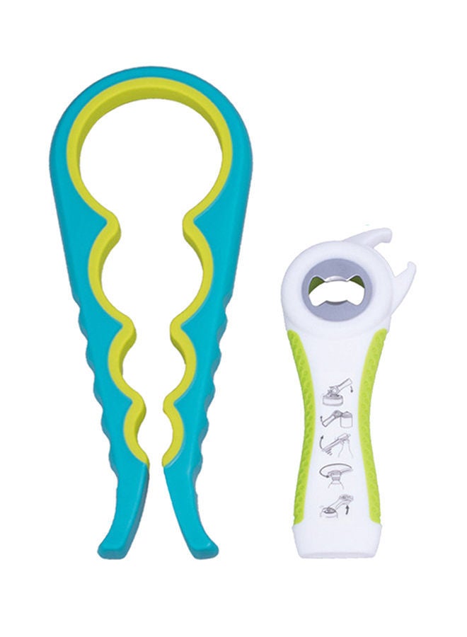 NIBEMINENT Pack Of 2 Multi Functional Bottle Opener Blue/Green/White 14.5 x 5centimeter  - Image 1