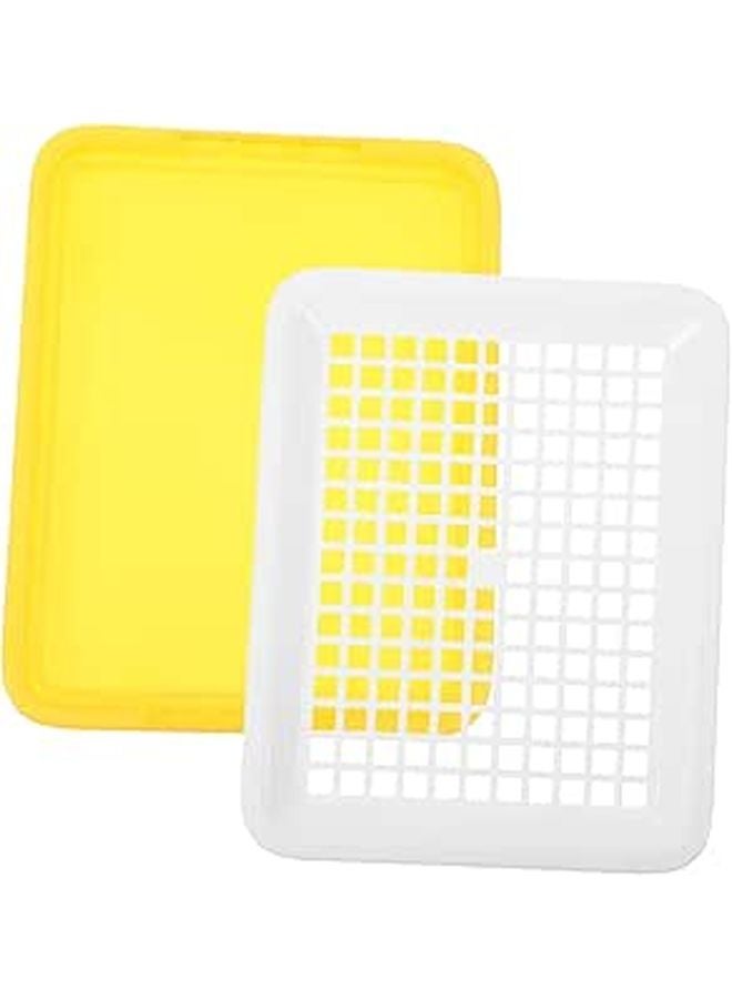 Small Animal Litter Box with Waste Separation Easy Cleaning Rectangular Tray - Image 1
