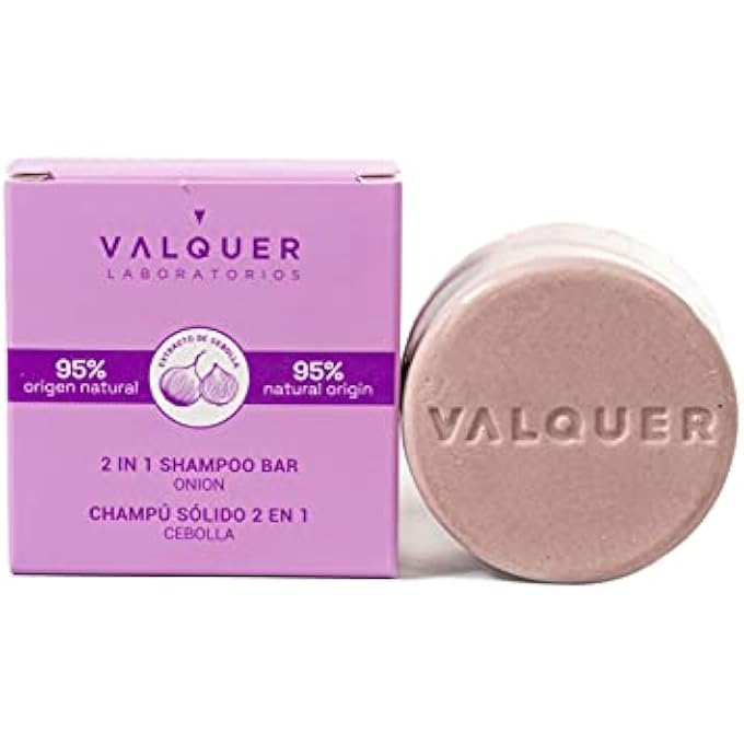 Valquer Laboratorios VALQUER PROFESIONAL LABORATORIOS SOLID SHAMPOO 2 IN ONION. 95% NATURAL INGREDIENTS. ALL HAIR TYPES. VEGAN. ECOLOGICAL SHAMPOO - 70 GR, UNIQUE - Image 1