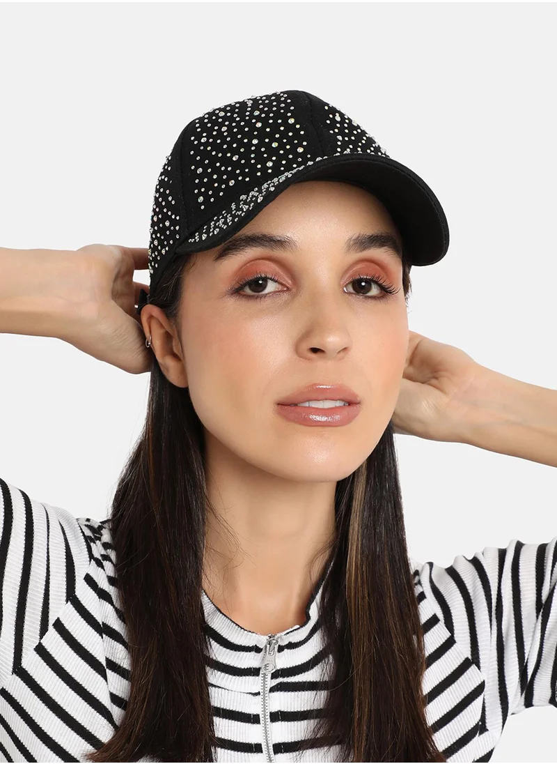 صوص هاوت All Over Embellished Baseball Cap - Black