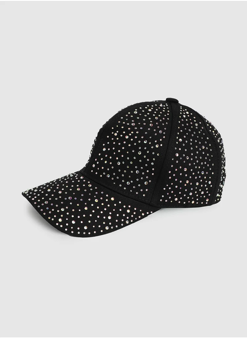 صوص هاوت All Over Embellished Baseball Cap - Black