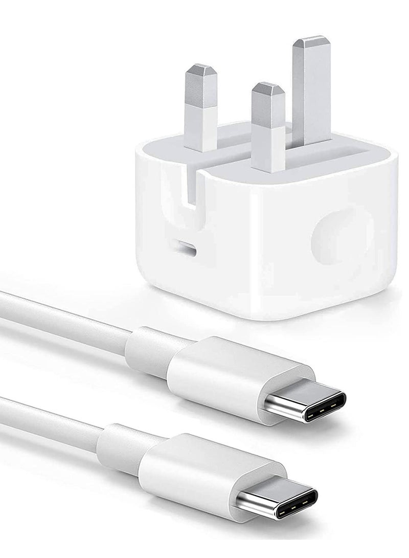 ELTRAZONE USB C charger and plug for ipad Pro, 20W Wall Fast Charger with 6.6FT USB C Fast Charging Cable Compatible for iPad Pro 12.9 5/4/3 Gen,iPad Pro 11 3/2/1 Gen,iPad Air 4,Galaxy S21/Note20, Pixel 5  - Image 2