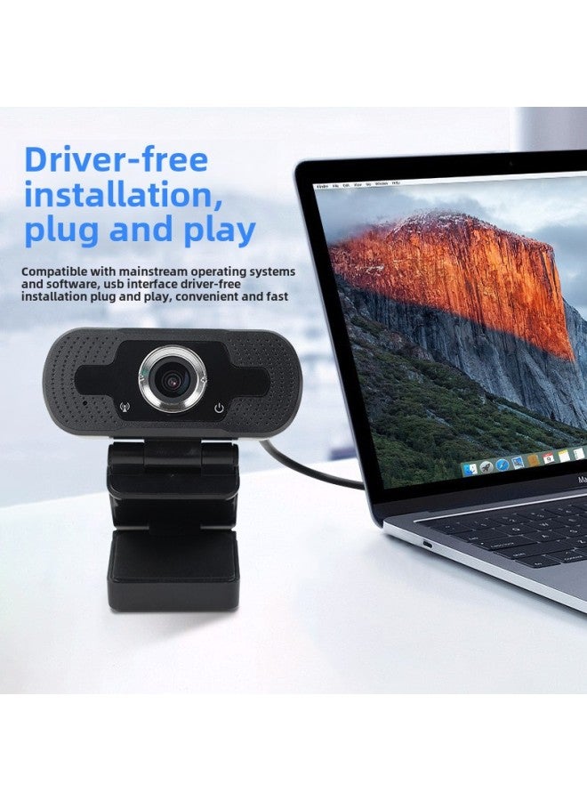 High Definition USB Computer Camera Built-In Microphone Fixed Focus Notebook 1080P Video Conference Camera LEDEFU CV62-1080P-Color:Black - Image 4