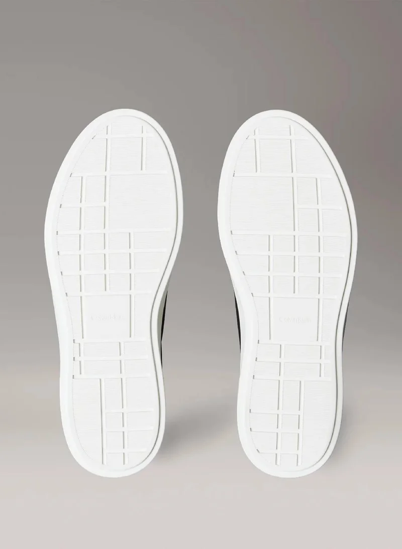 Calvin Klein Black Leather Signature Logo Trainers for Women | Best Price UAE