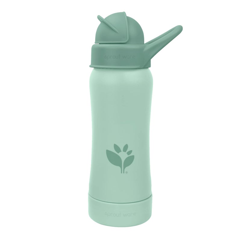 Green SproutsÂ® Sprout WareÂ® Straw Bottle 10oz., 6mo+, Plant-Plastic, Platinum-Cured Silicone, Dishwasher Safe, Grows with Baby, Tested for Hormones - Sage - Image 1