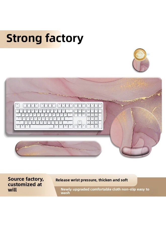 Special For Mouse Pad Wrist Pad Memory Cotton Keyboard Hand Support Large Table Pad Computer Wrist Support Palm Support Wholesale-Pattern:Four-piece Set-tricolor Marble  - Image 2