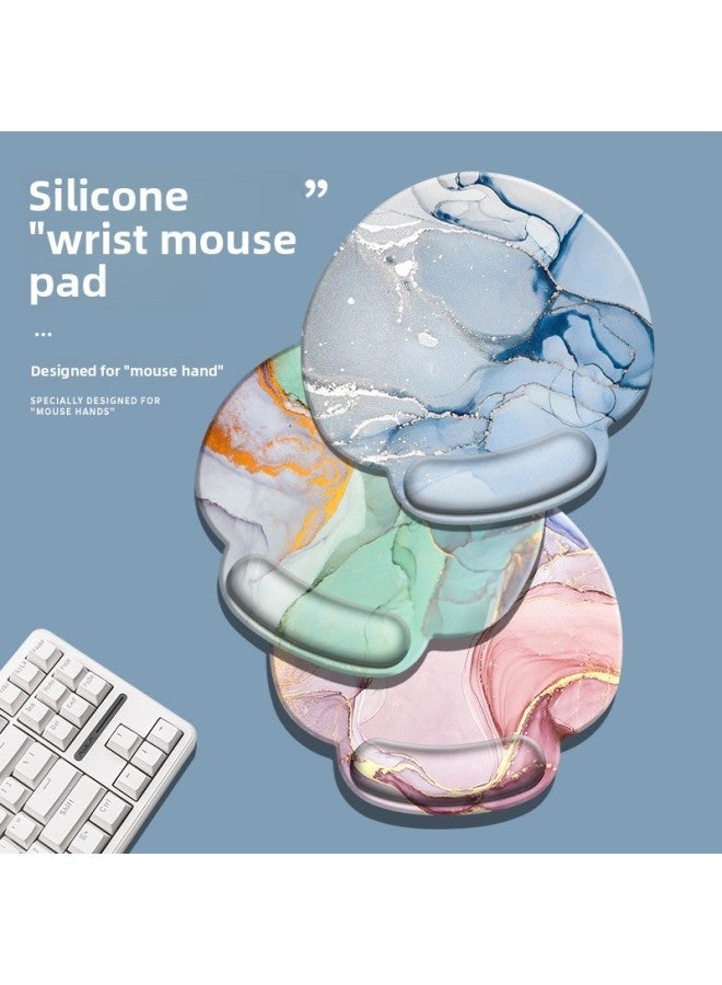 Special For Mouse Pad Wrist Pad Memory Cotton Keyboard Hand Support Large Table Pad Computer Wrist Support Palm Support Wholesale-Pattern:Four-piece Set-tricolor Marble  - Image 3