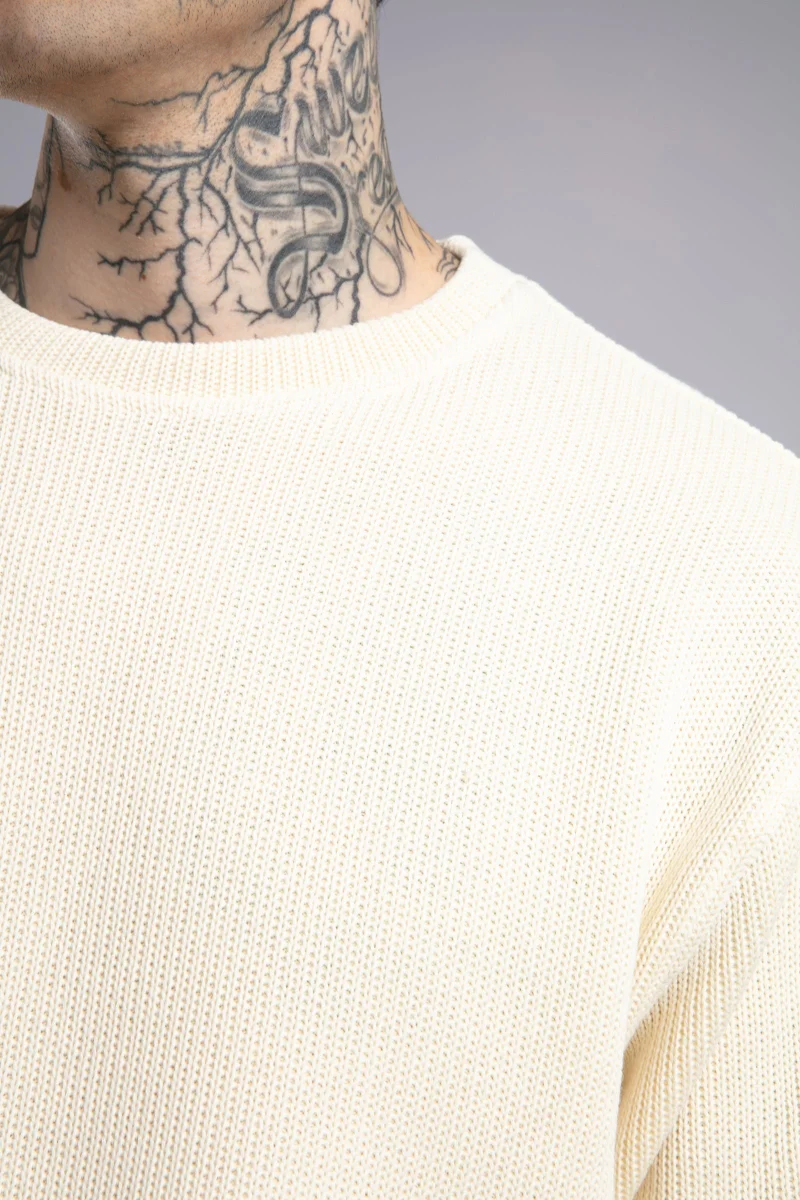 Catch Knitted Sweater with Back Embroidery