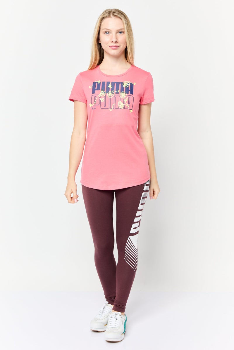 PUMA Women Regular Fit Short Sleeve Outdoor T-Shirts, Pastel Red  - Image 3