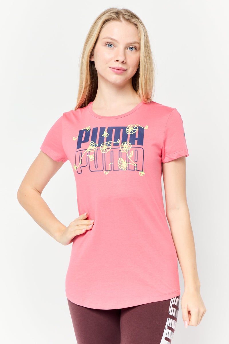 PUMA Women Regular Fit Short Sleeve Outdoor T-Shirts, Pastel Red  - Image 1