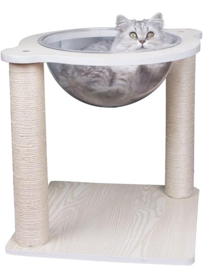 NeoStyle Cat Scratching Post Nest, Indoor Cat With Sisal Scratching Post Cat Tree, Kitten Toys Scratching Post Game Interactive (Space Capsule) - Image 1