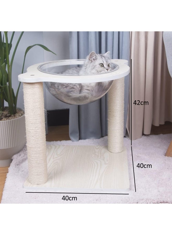NeoStyle Cat Scratching Post Nest, Indoor Cat With Sisal Scratching Post Cat Tree, Kitten Toys Scratching Post Game Interactive (Space Capsule) - Image 4