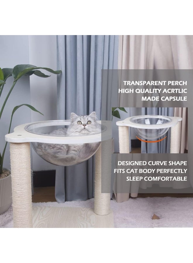 NeoStyle Cat Scratching Post Nest, Indoor Cat With Sisal Scratching Post Cat Tree, Kitten Toys Scratching Post Game Interactive (Space Capsule) - Image 2