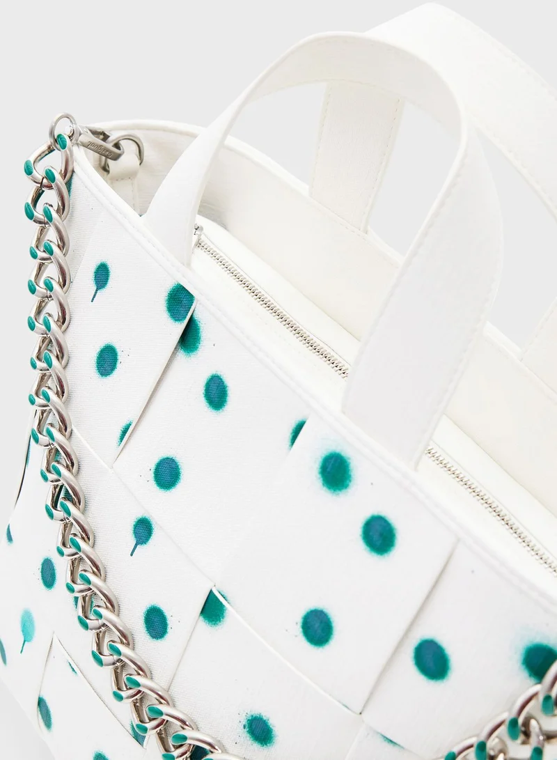 DESIGUAL Logo  Detailed Top Handle Tote