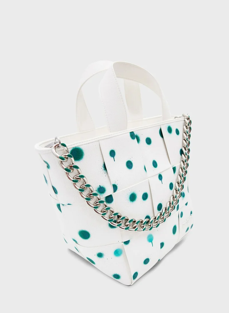 DESIGUAL Logo  Detailed Top Handle Tote