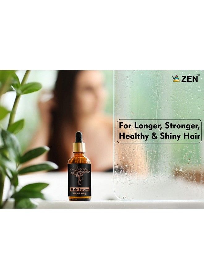Zen Hair Serum For Women/Men; Silky &Shiny ;All Hair Types ;Smooth Frizz Free And Glossy Hair ; With Vitamin E ; 30 Ml  - Image 3