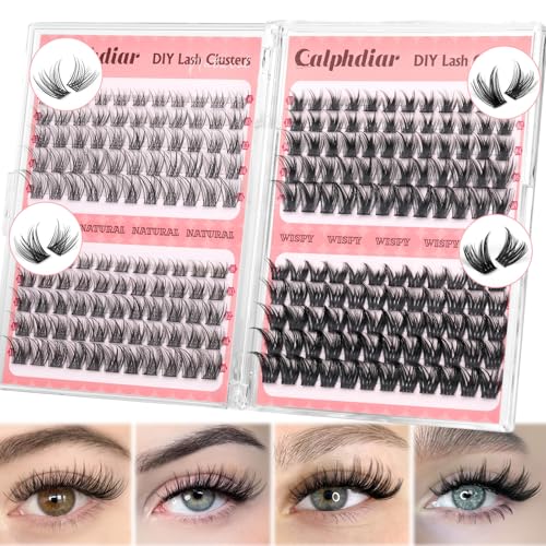 calphdiar Wispy Lash Clusters Natural Eyelash Clusters 230pcs Cluster Eyelash Extensions 4 Styles Individual Lashes 10-18mm Eyelashes DIY Lash Extension Natural Look Lash Cluster Wispy by calphdiar - Image 1