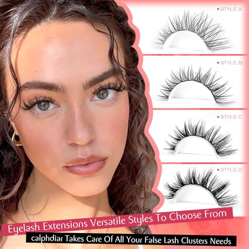 calphdiar Wispy Lash Clusters Natural Eyelash Clusters 230pcs Cluster Eyelash Extensions 4 Styles Individual Lashes 10-18mm Eyelashes DIY Lash Extension Natural Look Lash Cluster Wispy by calphdiar - Image 5