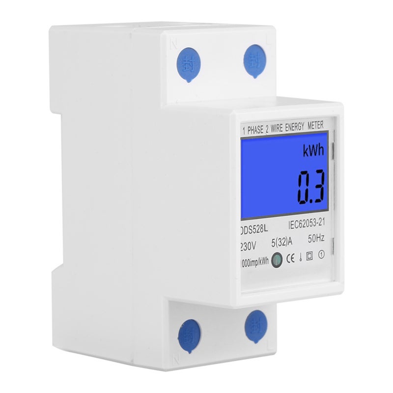 Single Phase Energy Meter 230V AC 5-32A with LCD Display - Precision SMT Technology Positive Active Energy Measurement for DIN Rail Mounting - Image 4