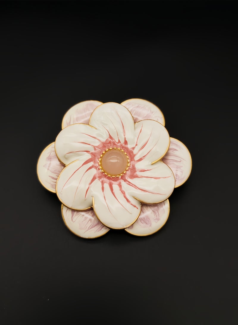 All hand-painted flower brooch Most special birthday gift "Pure and Beautiful" - Image 1