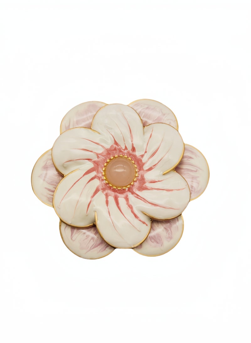 All hand-painted flower brooch Most special birthday gift "Pure and Beautiful" - Image 2
