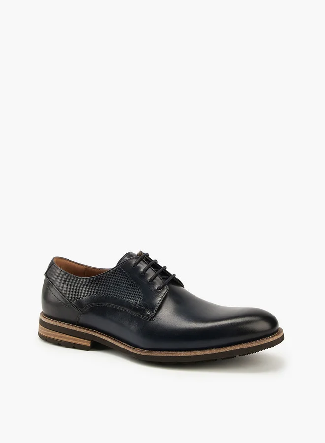 DUCHINI Men's Textured Lace-Up Derby Shoes