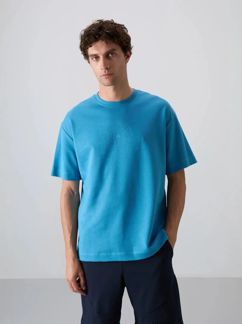 TOMMYLIFE TOMMY Oversized Cotton-Blend Crew Neck T-Shirt