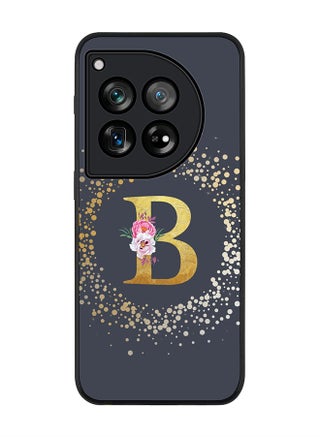 Rugged Black edge case for OnePlus 12R / OnePlus Ace 3 5G, Slim fit Soft Cover - Custom Monogram Initial Letter Floral Pattern Alphabet - B (Grey) - pzsku/Z8F96E48699D54C299A4BZ/45/_/1717658280/ab84ba57-2679-4425-97f2-d18706328e2c