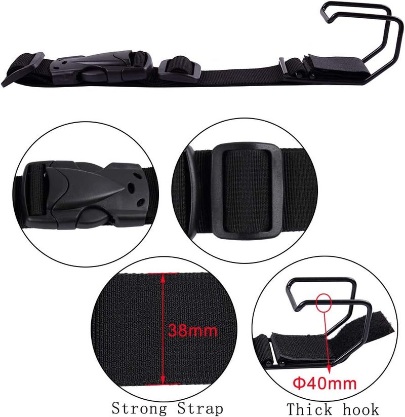 Vigorport Luggage Hook Strap,J Hook for add a Bag Luggage,Multi Adjustment Bag Strap Hook with Hands Free(Black-Large Size) - Image 4