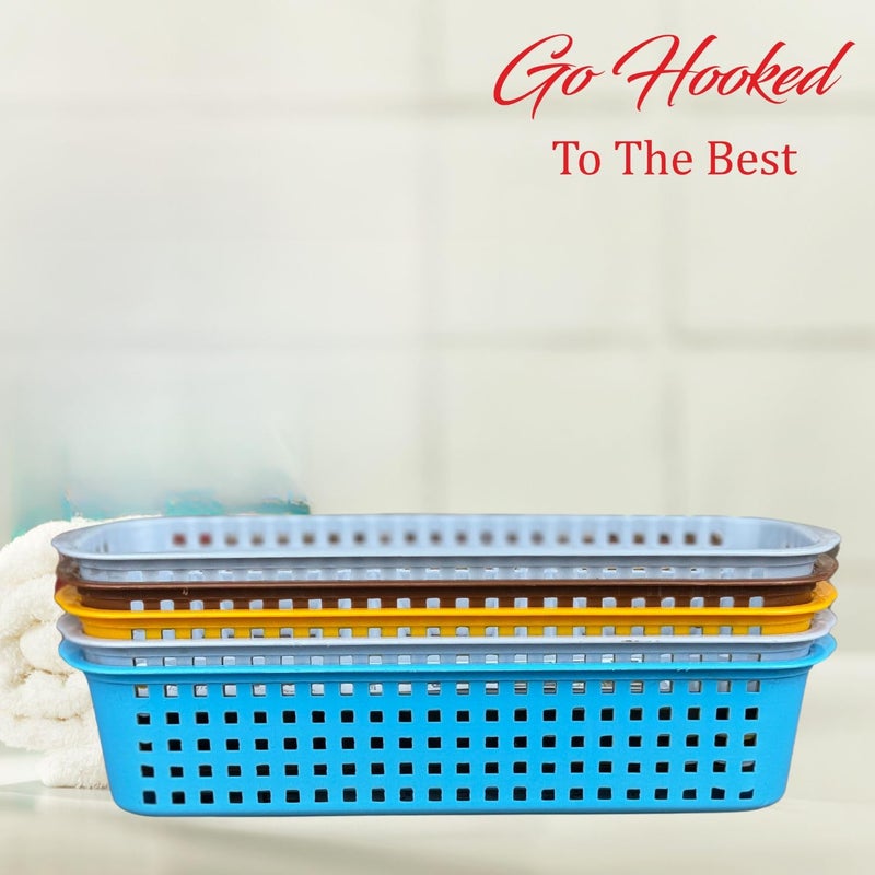 Go Hooked Go Hooked Bathroom Organizing Essentials Plastic Storage Baskets Transform Your Space Elevate Your Bathroom Get Organized Simplify Your Routine Pack of 4  - Image 4