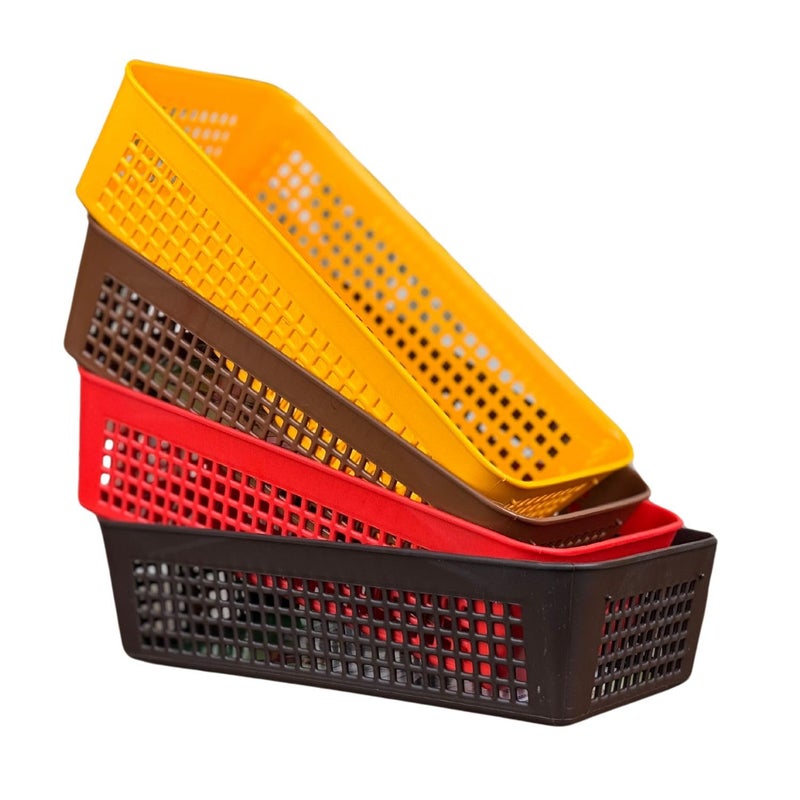 Go Hooked Go Hooked Bathroom Organizing Essentials Plastic Storage Baskets Transform Your Space Elevate Your Bathroom Get Organized Simplify Your Routine Pack of 4  - Image 1