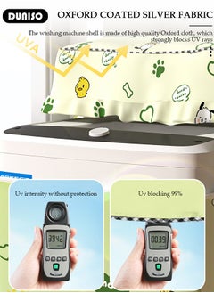 DUNISO Washing Washer and Dryer Covers,Top Load Washing Machine Cover Laundry Dryer Protect Cover,Mung Bean Dog Pattern Automatic Wave Washing Machine Cover,Oxford Cloth Cover,Waterproof Dustproof and Thickened Protection Cover for Most 8.5-12kg  Washing Machine,Size XL  - Image 2