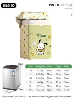 DUNISO Washing Washer and Dryer Covers,Top Load Washing Machine Cover Laundry Dryer Protect Cover,Mung Bean Dog Pattern Automatic Wave Washing Machine Cover,Oxford Cloth Cover,Waterproof Dustproof and Thickened Protection Cover for Most 8.5-12kg  Washing Machine,Size XL  - Image 4