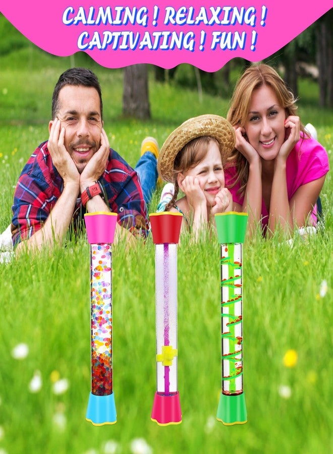 Cucue Sensory Fidget Tubes - Calming Toys for Kids & Adults- Sensory Tube with Glitter Bottle, Gravity Spinner, Bubble Drop Spiral - Fidget Toys for Classroom, Desk Decor, Office ( 2 Pack ) - Image 5