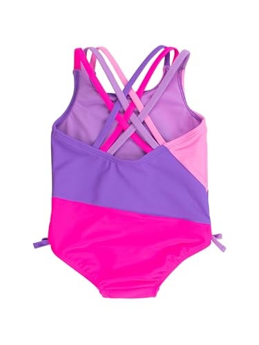 RuffleButts Girls Color Block Cross-Back One Piece Swimsuit - Fashion One-Piece Swimsuit - Image 4