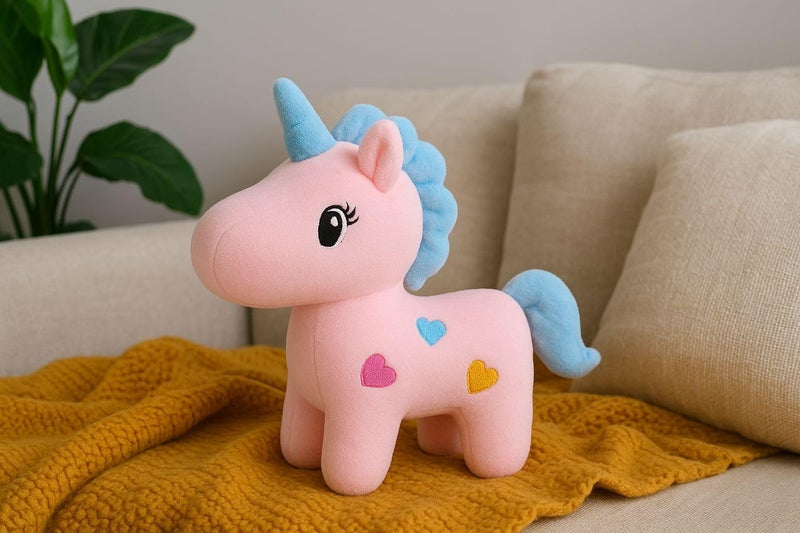 EITHEO Unicorn Teddy Bear Plush Soft Toy Cute Kids Birthday Animal Baby Boys/Girls (25 cm, Pink) -Soft Toy for Baby Girl Birthday Return Gift - Image 3