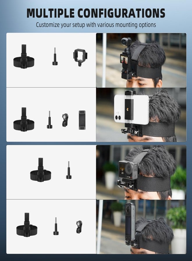 BRDRC POV Phone Chest Mount for iPhone, Head Mount Camera for Recording Vlog Body Harness Strap Holder Clip Kit for Gopro, for DJI Osmo Pocket 3, for Insta360 X5 X4 X3, for Samsung Accessories, Black - Image 3