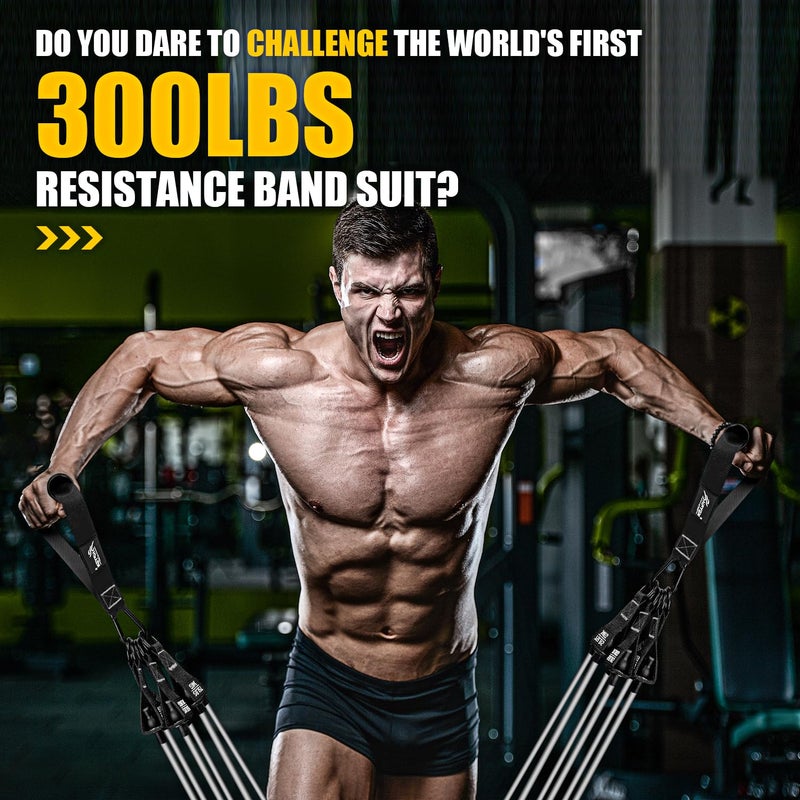 HPYGN Heavy Resistance Bands, Workout Bands with Handles for Men, Fitness Weight Bands for Physical Therapy, Muscle Training, Strength, Slim, Yoga, Home Workout Equipment - Image 3