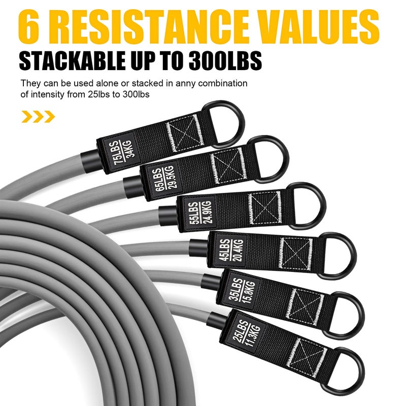 HPYGN Heavy Resistance Bands, Workout Bands with Handles for Men, Fitness Weight Bands for Physical Therapy, Muscle Training, Strength, Slim, Yoga, Home Workout Equipment - Image 2