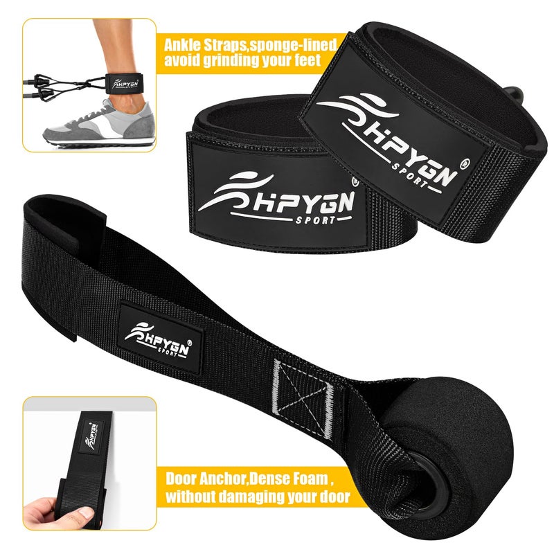 HPYGN Heavy Resistance Bands, Workout Bands with Handles for Men, Fitness Weight Bands for Physical Therapy, Muscle Training, Strength, Slim, Yoga, Home Workout Equipment - Image 5