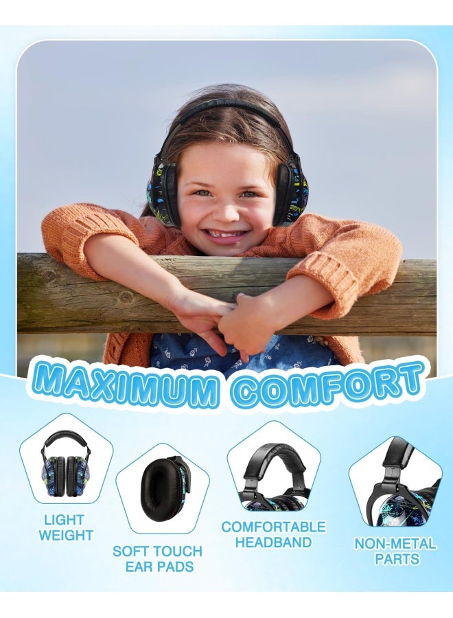 Zohan EM030 Upgraded Kids Hearing Protection Safety Earmuffs Adjustable Ear Defenders Fit for Toddlers Children and Young Teens - Graffiti Pattern - Image 4
