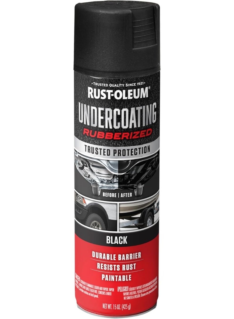Rust-Oleum 248657 Rubberized Undercoating Spray, 15 oz, Black - Image 1