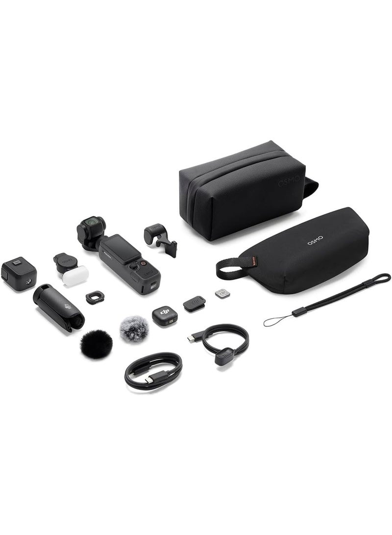 Dji World DJI Osmo Pocket 4 Creator Combo, Pocket Gimbal Vlog Camera, 1″ CMOS & 4K/240fps, 3-Axis, 2× Lossless Zoom, 107GB Built-in Storage, Mic 3 Transmitter, Osmo Mini Tripod, UAE Version, Official Warranty - Image 3