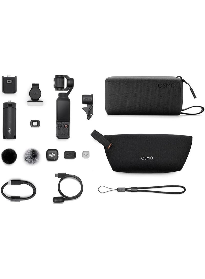 Dji World DJI Osmo Pocket 4 Creator Combo, Pocket Gimbal Vlog Camera, 1″ CMOS & 4K/240fps, 3-Axis, 2× Lossless Zoom, 107GB Built-in Storage, Mic 3 Transmitter, Osmo Mini Tripod, UAE Version, Official Warranty - Image 1